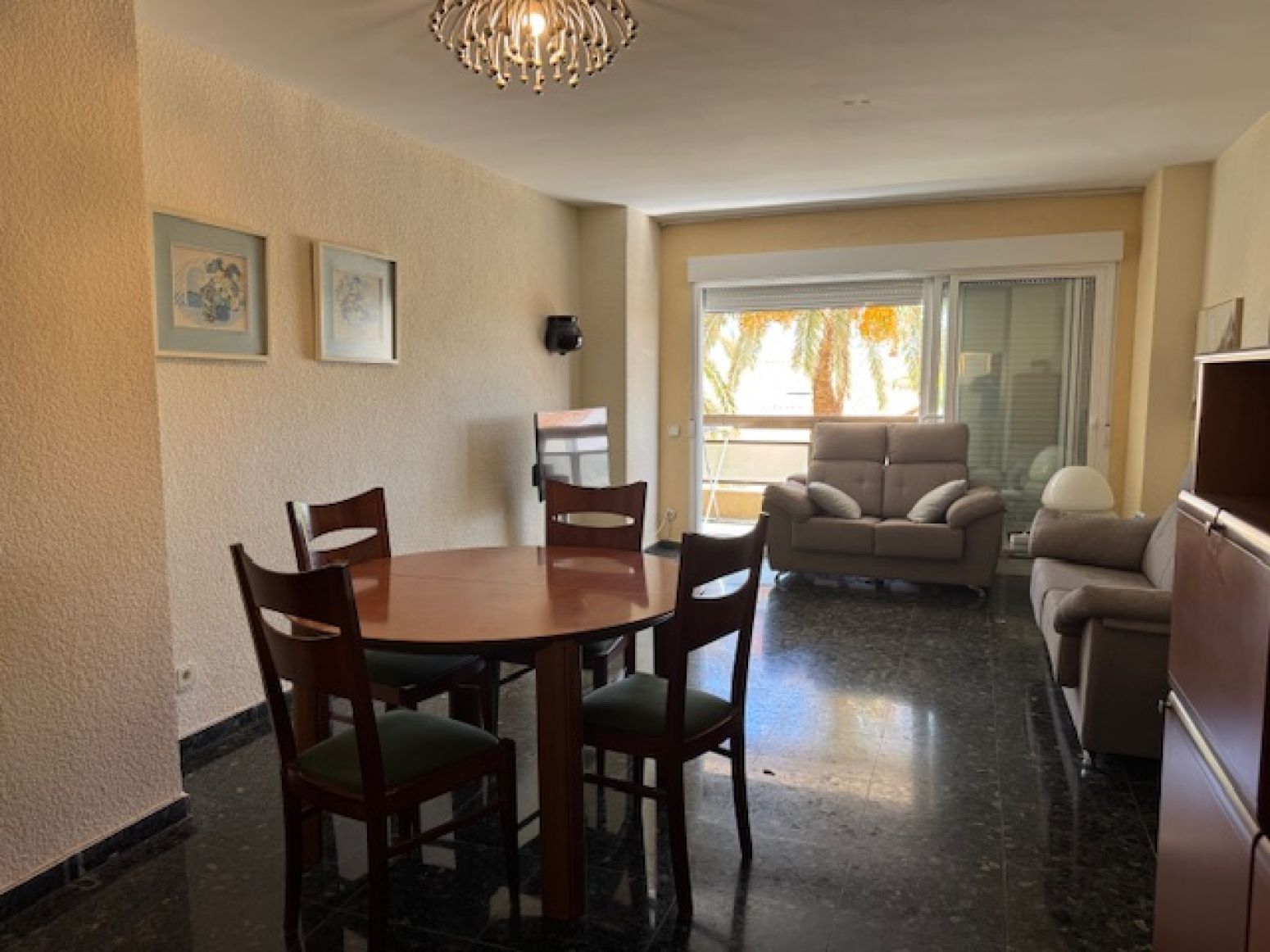Comedor de Piso de alquiler en La Pobla de Farnals con Jardín privado, Amueblado y Piscina comunitaria