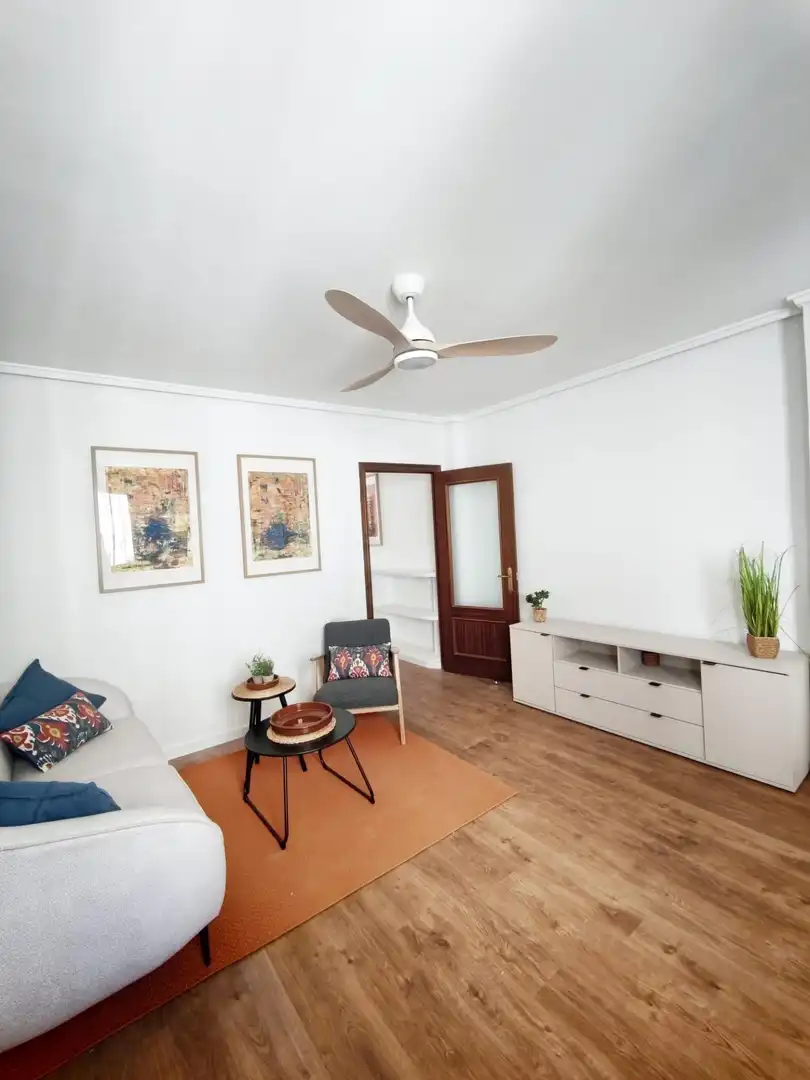 Living room of Flat for rent in Valencia  with Air Conditioner, Parquet flooring and Terrace