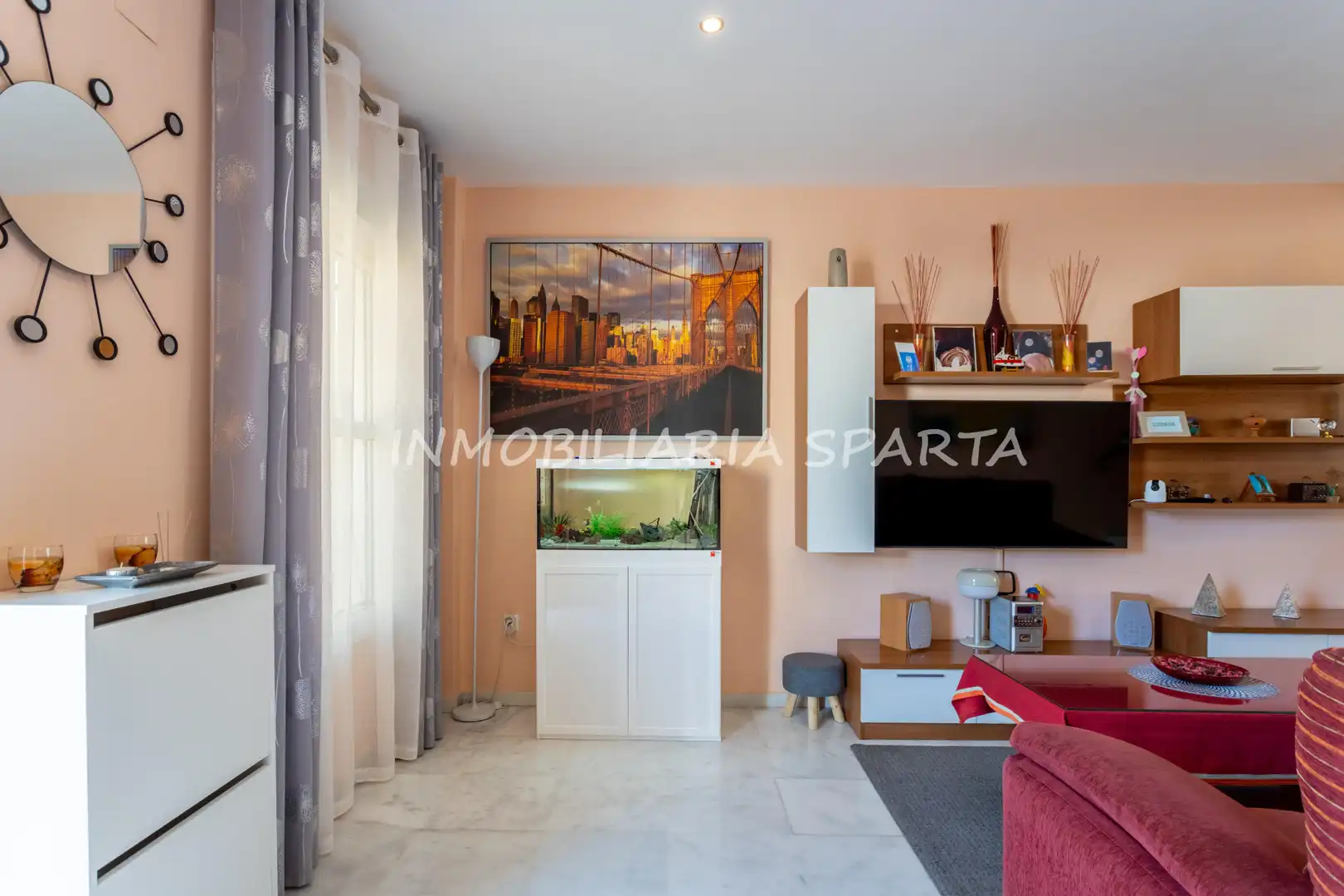 Sala de estar de Casa adosada en venta en Villanueva del Ariscal con Aire acondicionado, Calefacción y Jardín privado