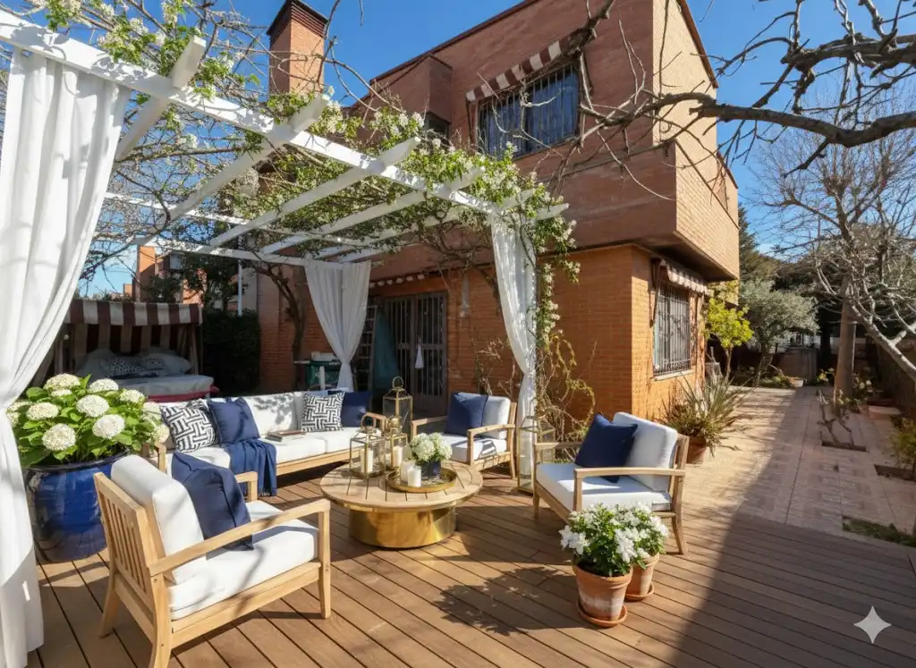 Terrassa de Casa adosada en venda en Rivas-Vaciamadrid amb Calefacció, Jardí privat i Parquet