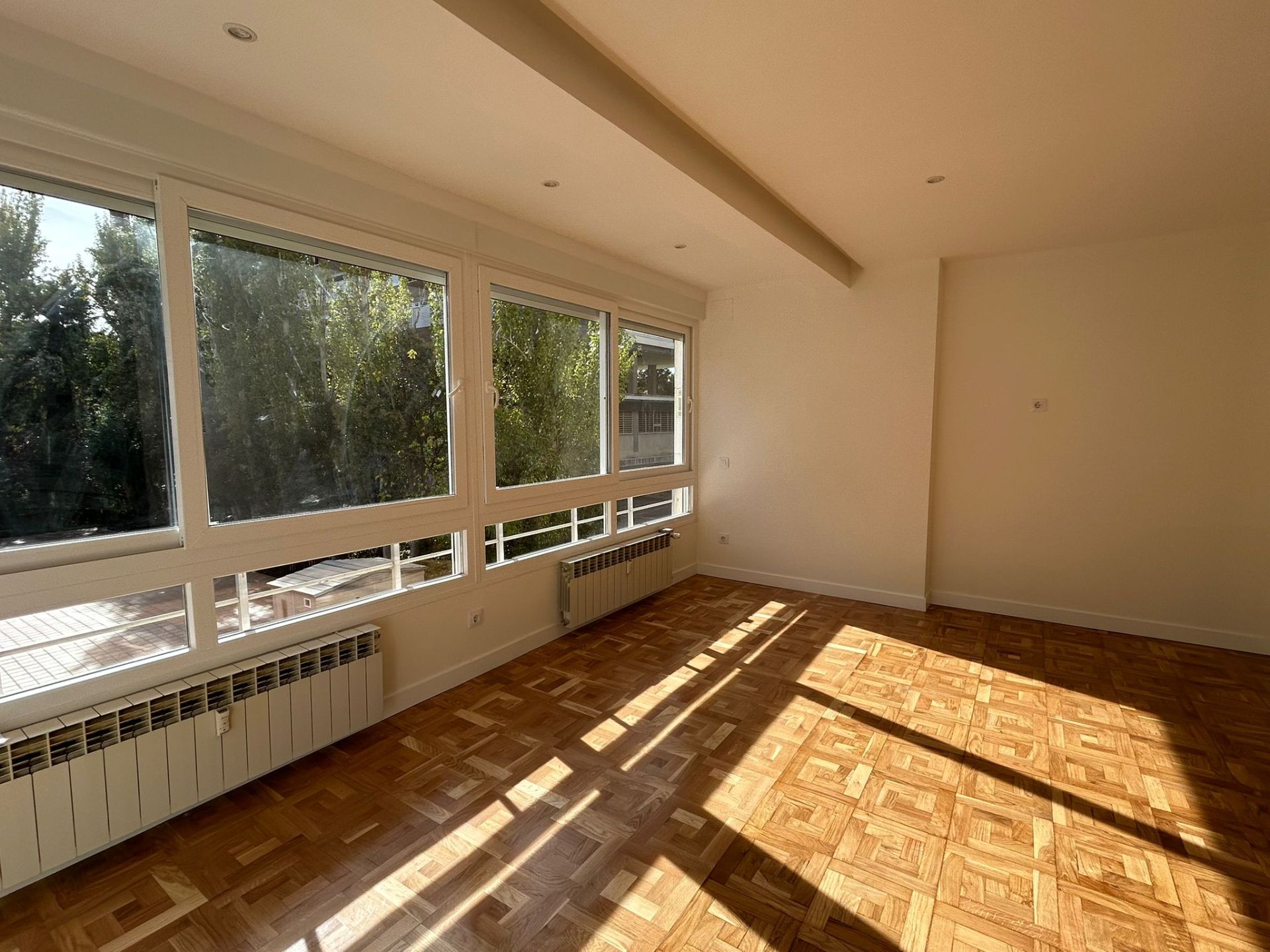 Living room of Flat to rent in  Madrid Capital  with Air Conditioner, Heating and Parquet flooring