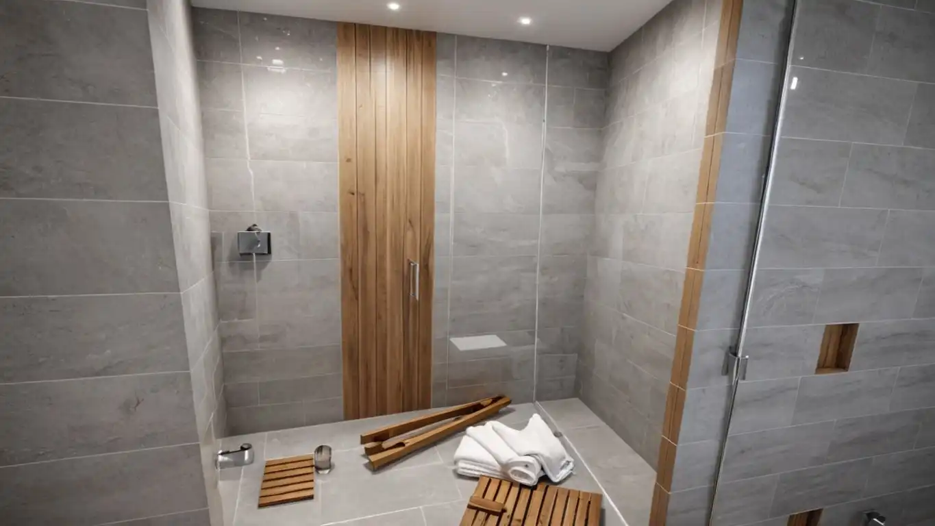 Badezimmer von Wohnung zum Verkauf in Roda de Berà mit Klimaanlage, Heizung und Ofen