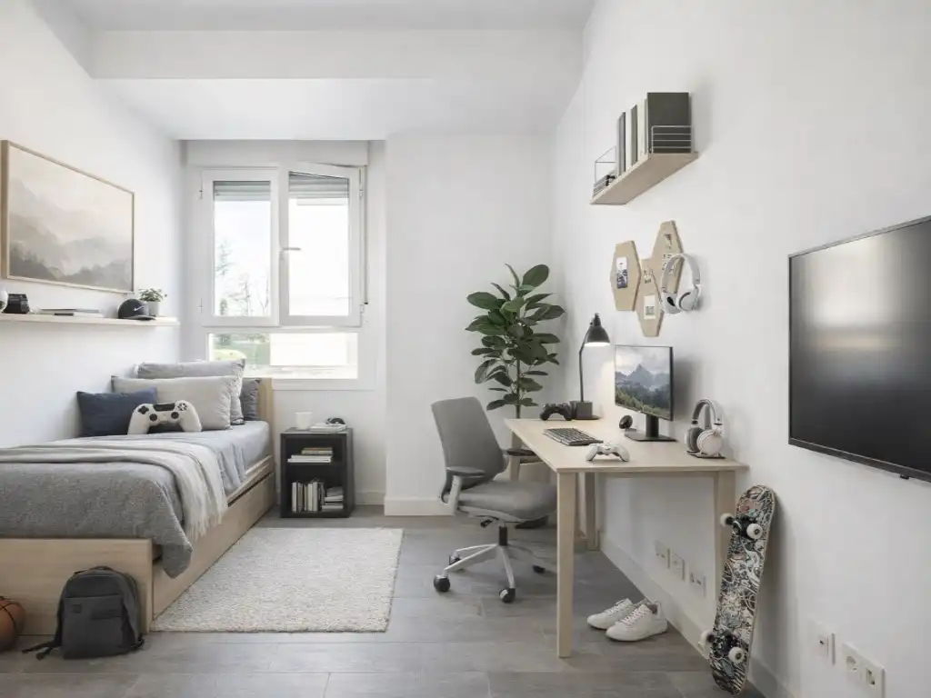 Bedroom of Flat for rent in Madrid  with Air Conditioner, Private garden and Terrace