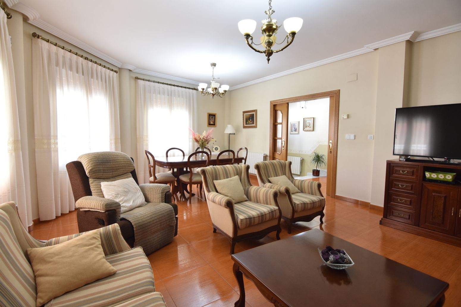 Living room of Single-family semi-detached for sale in Aspe  with Heating, Terrace and Furnished