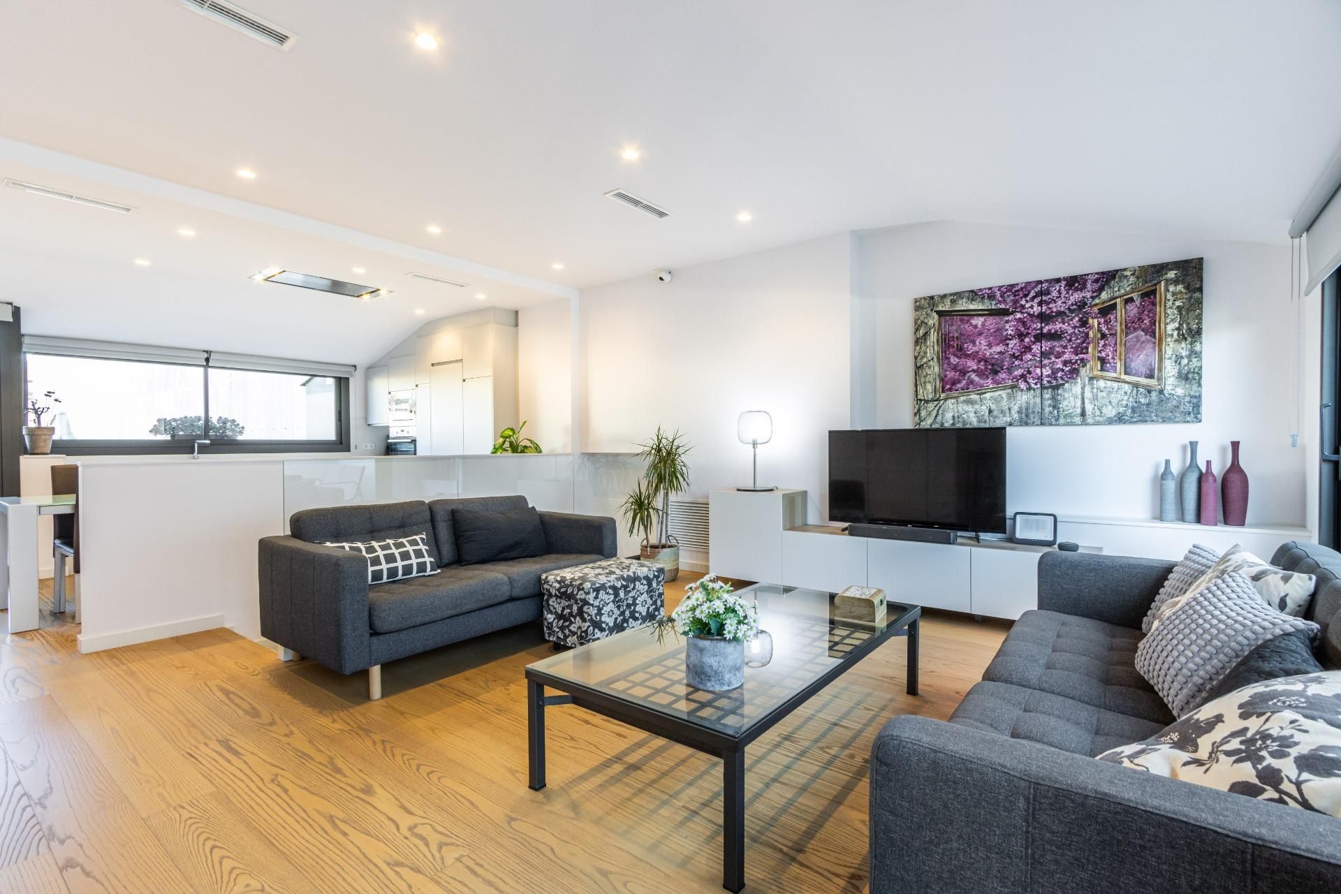 Living room of Attic for sale in Sabadell  with Heating, Parquet flooring and Terrace