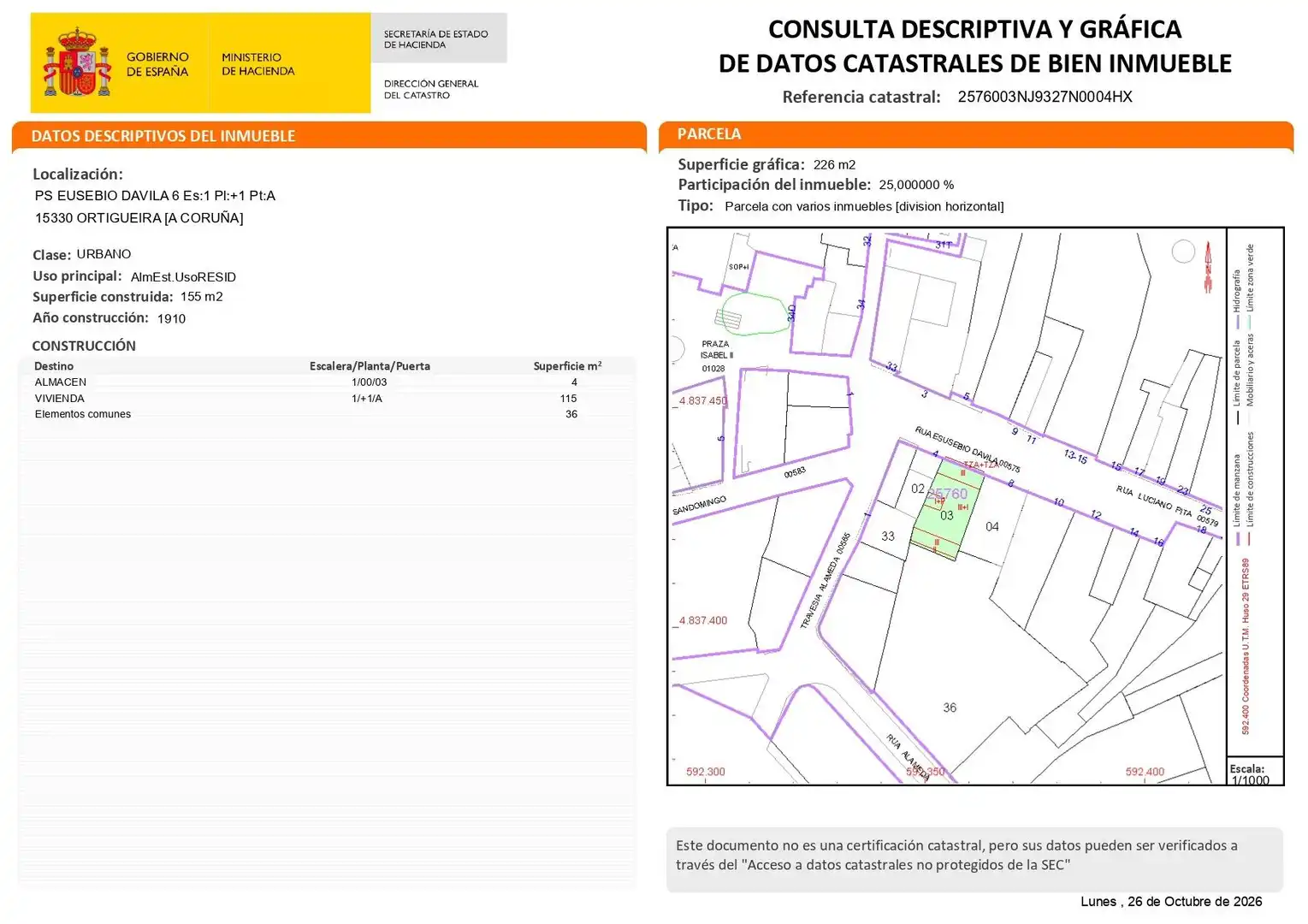 Außenansicht von Dachboden zur Miete in Ortigueira, A Coruña