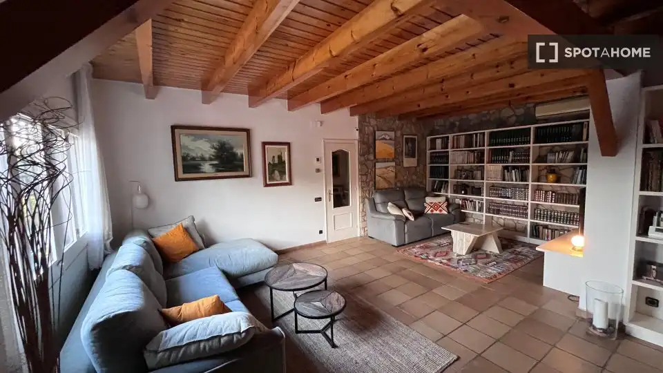 Living room of Apartments for share in Bigues i Riells del Fai  with Air Conditioner, Terrace and Furnished