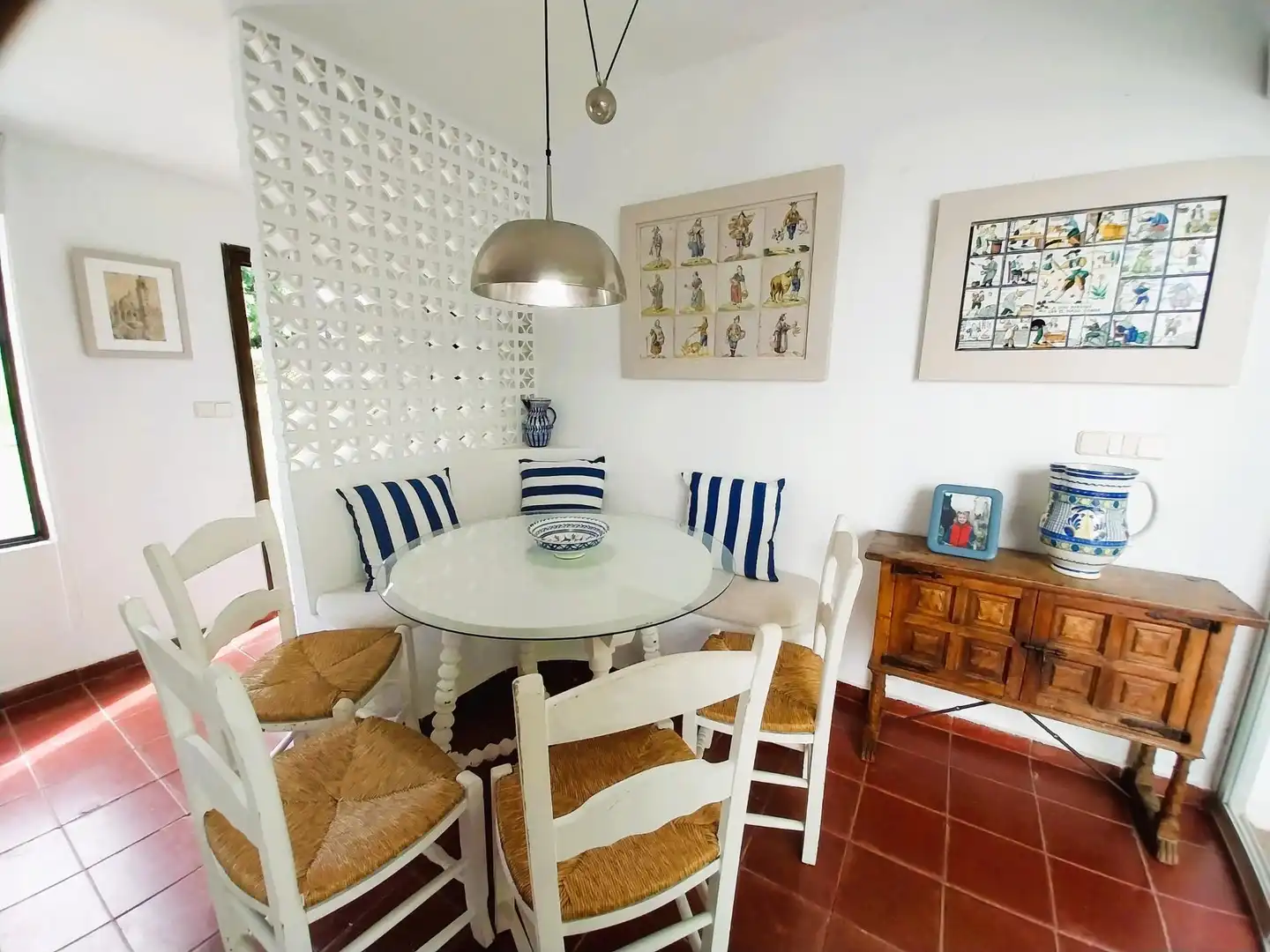 Menjador de Casa o xalet de lloguer en Mijas amb Jardí privat, Terrassa i Moblat