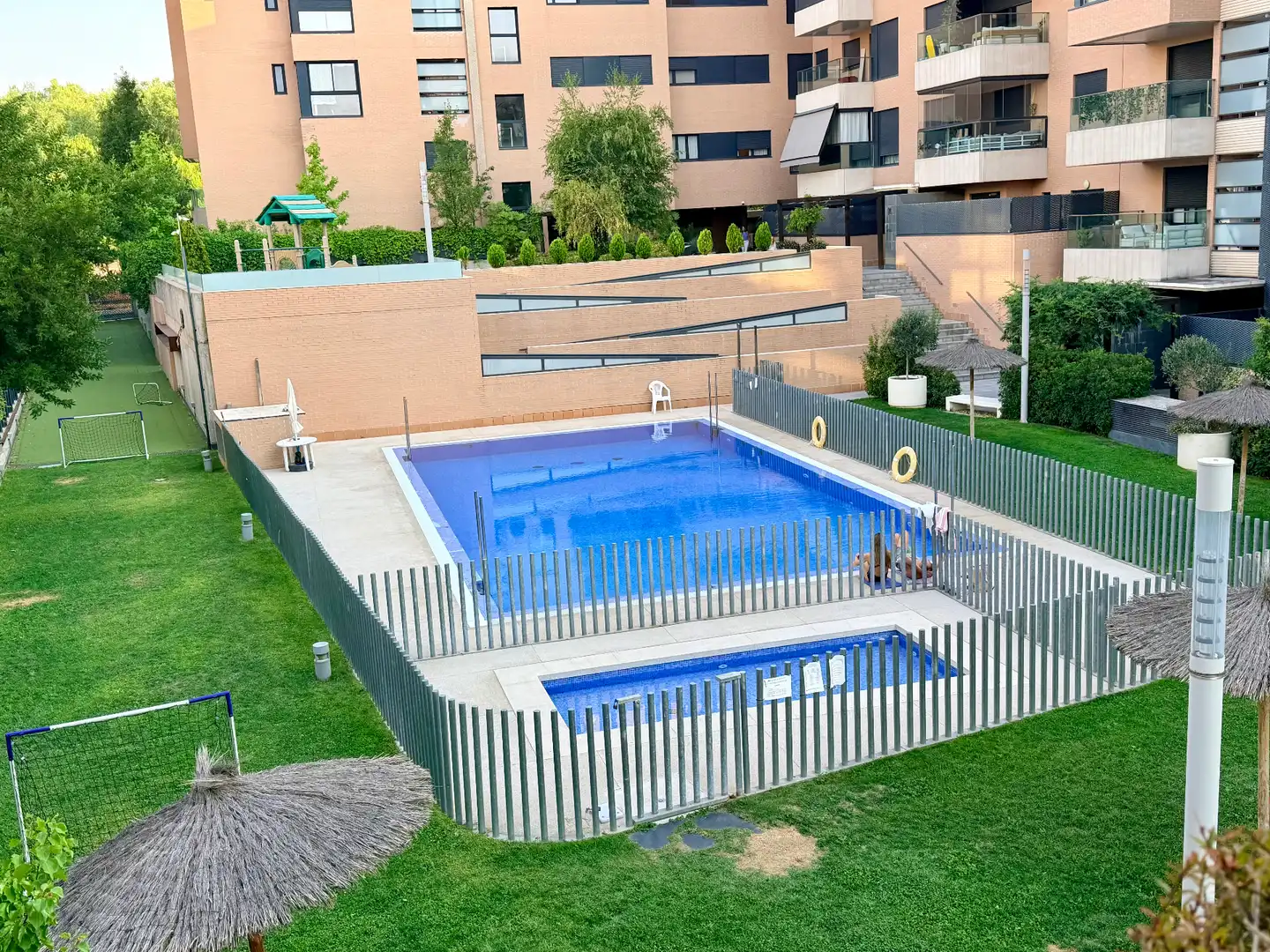 Swimming pool of Flat for rent in La Moraleja  with Air Conditioner, Heating and Parquet flooring