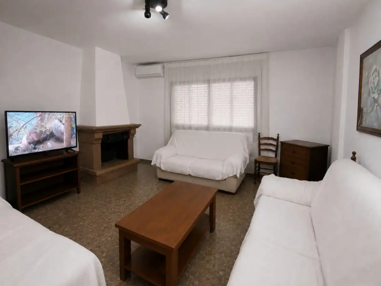 Sala d'estar de Casa adosada en venda en Almería amb Aire condicionat, Terrassa i Moblat