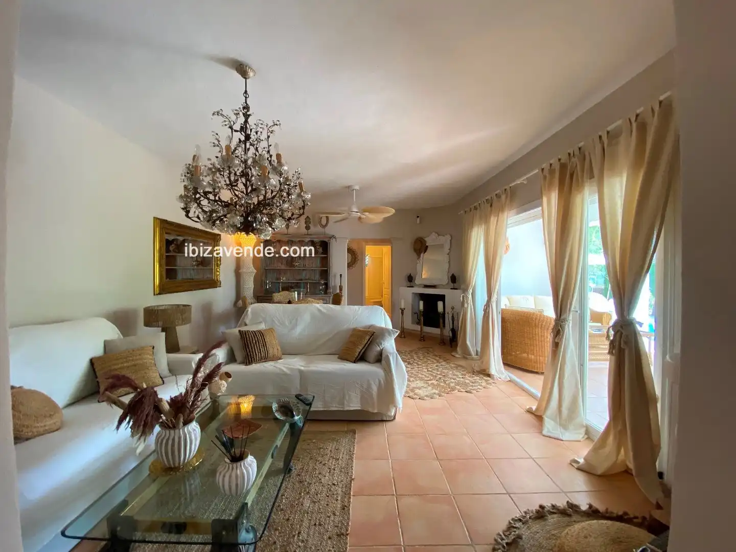 Sala d'estar de Casa o xalet de lloguer en Sant Josep de sa Talaia amb Aire condicionat, Calefacció i Jardí privat