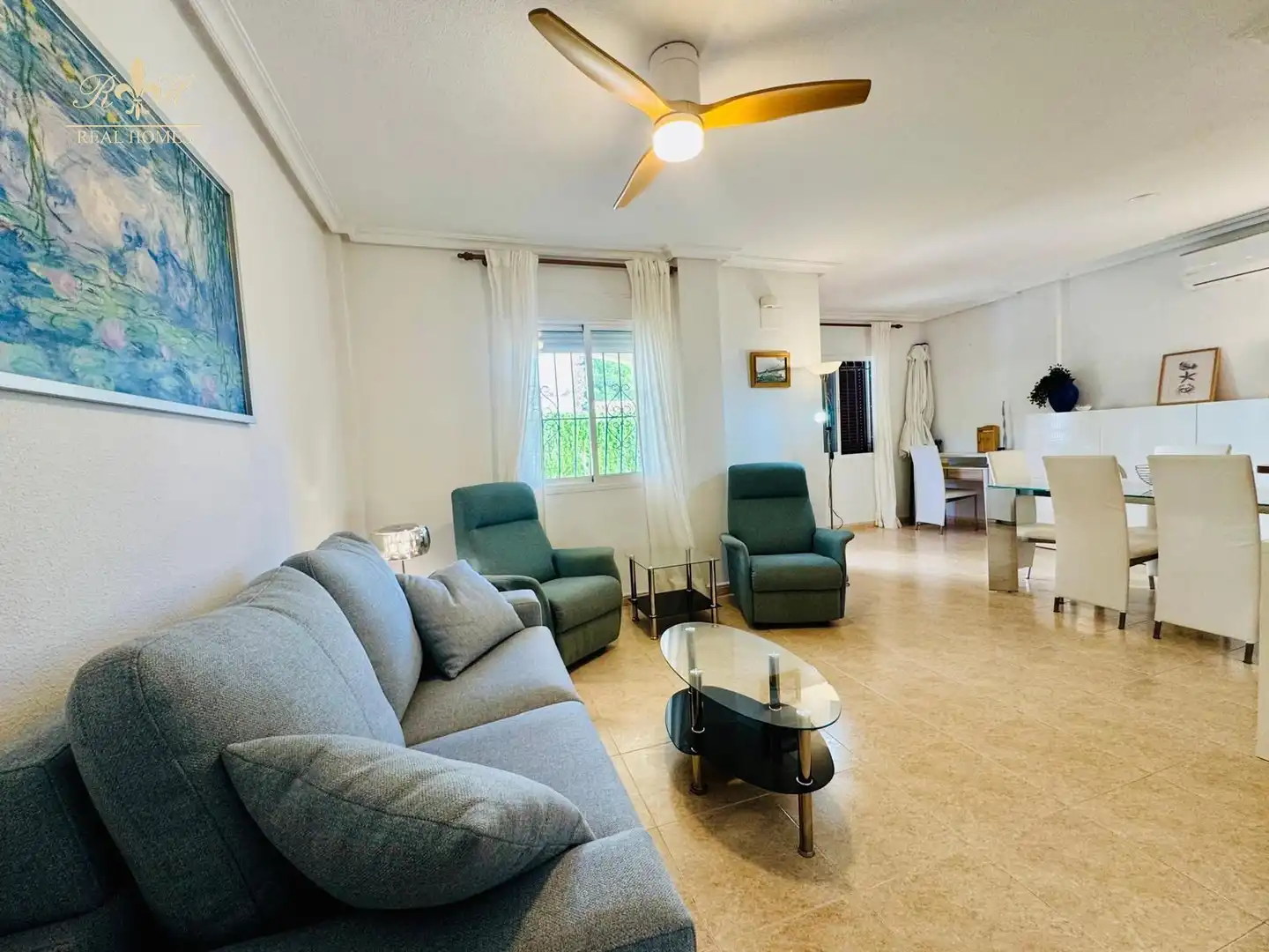 Sala de estar de Casa adosada de alquiler en Altea con Aire acondicionado, Terraza y Piscina
