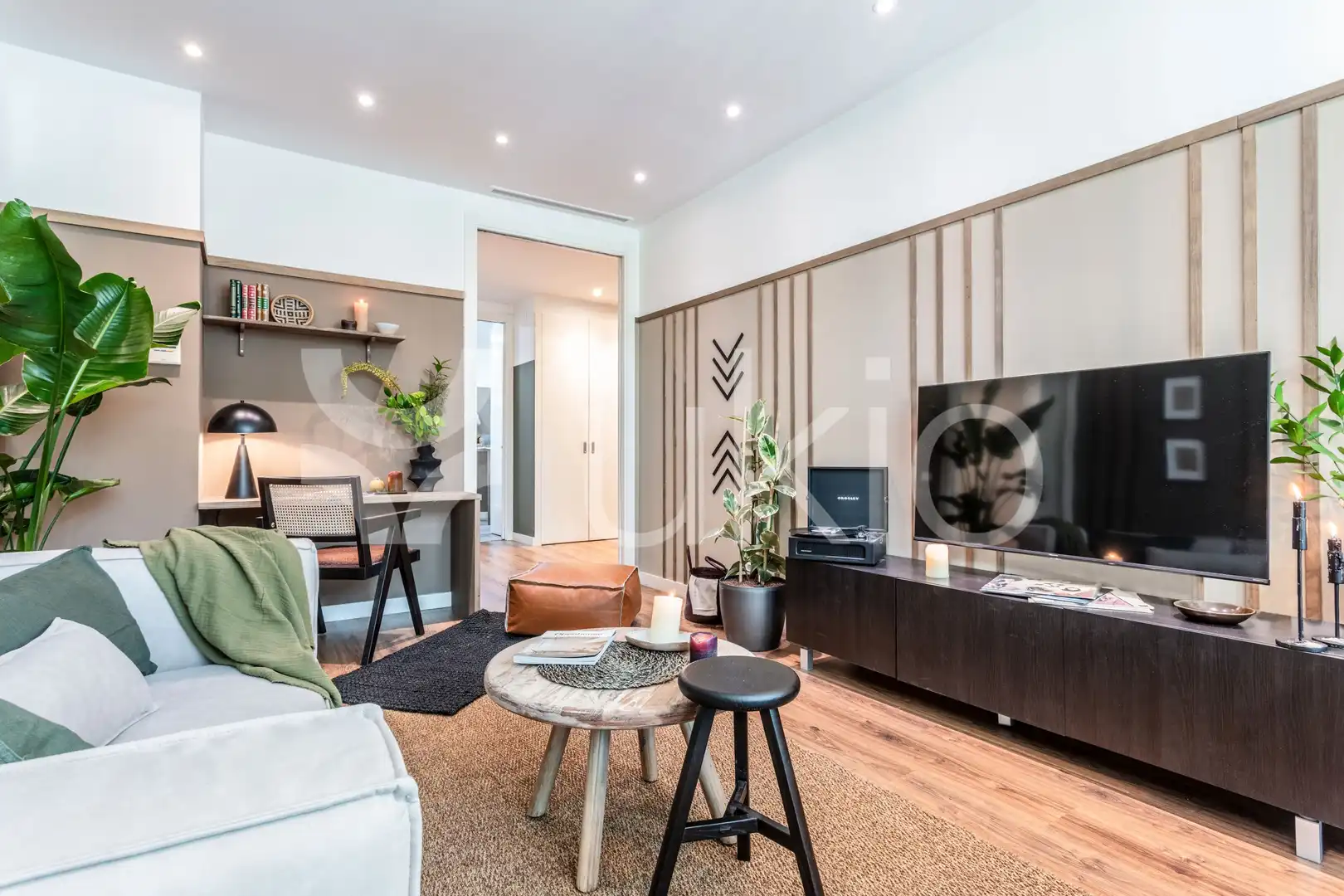 Sala de estar de Apartamento de alquiler en Madrid con Aire acondicionado, Horno y Lavadora