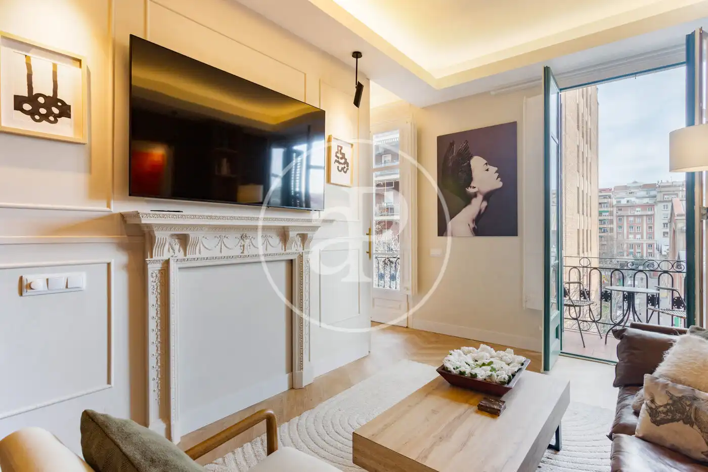 Wohnzimmer von Wohnung zur Miete in  Barcelona Capital mit Klimaanlage, Heizung und Möbliert