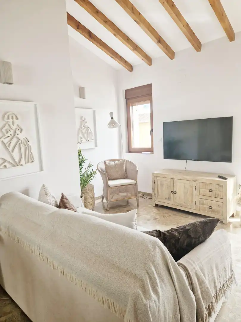 Living room of Flat for rent in Dénia  with Air Conditioner, Terrace and Furnished