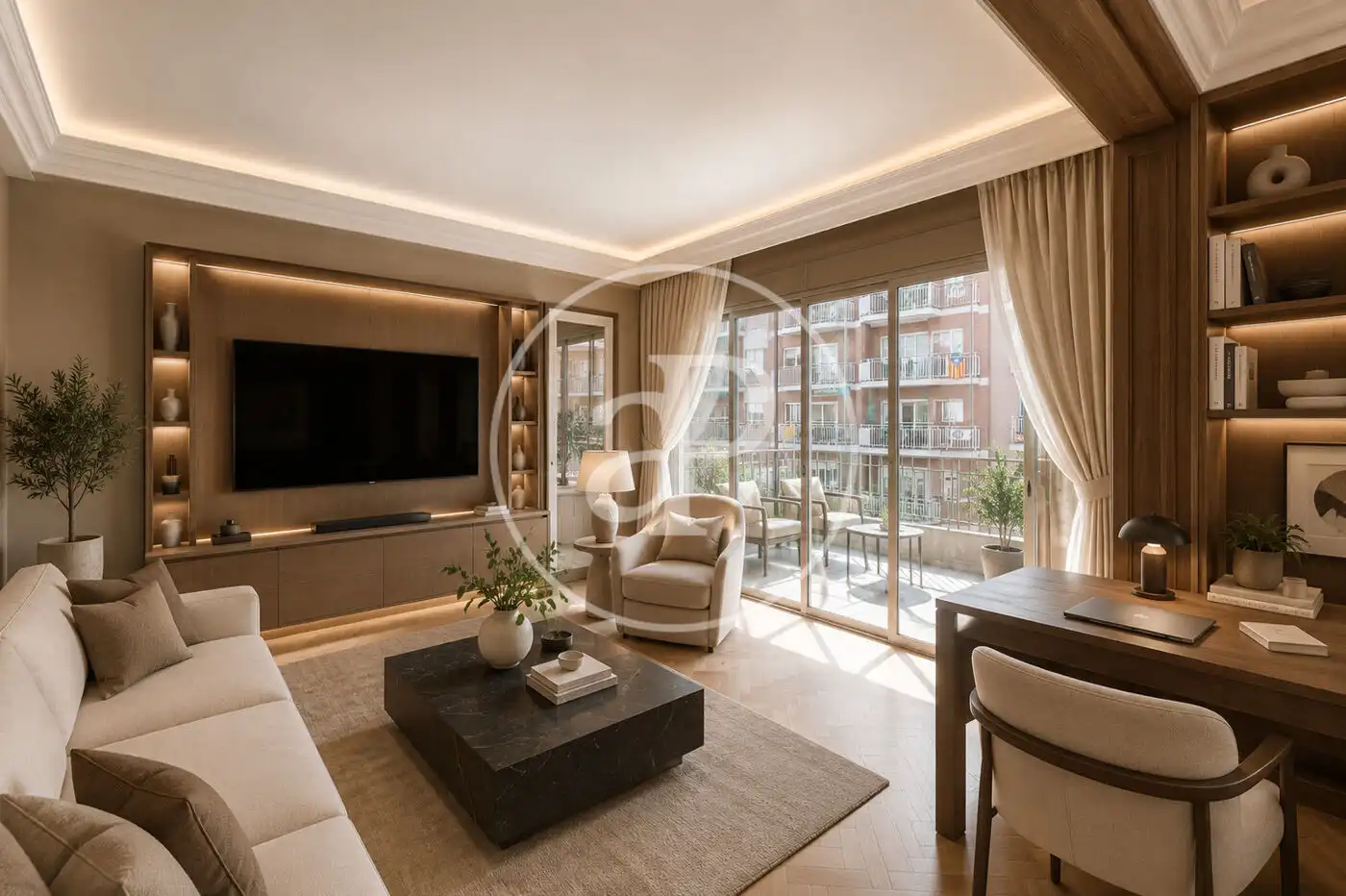 Sala d'estar de Pis en venda en Barcelona amb Aire condicionat, Calefacció i Terrassa