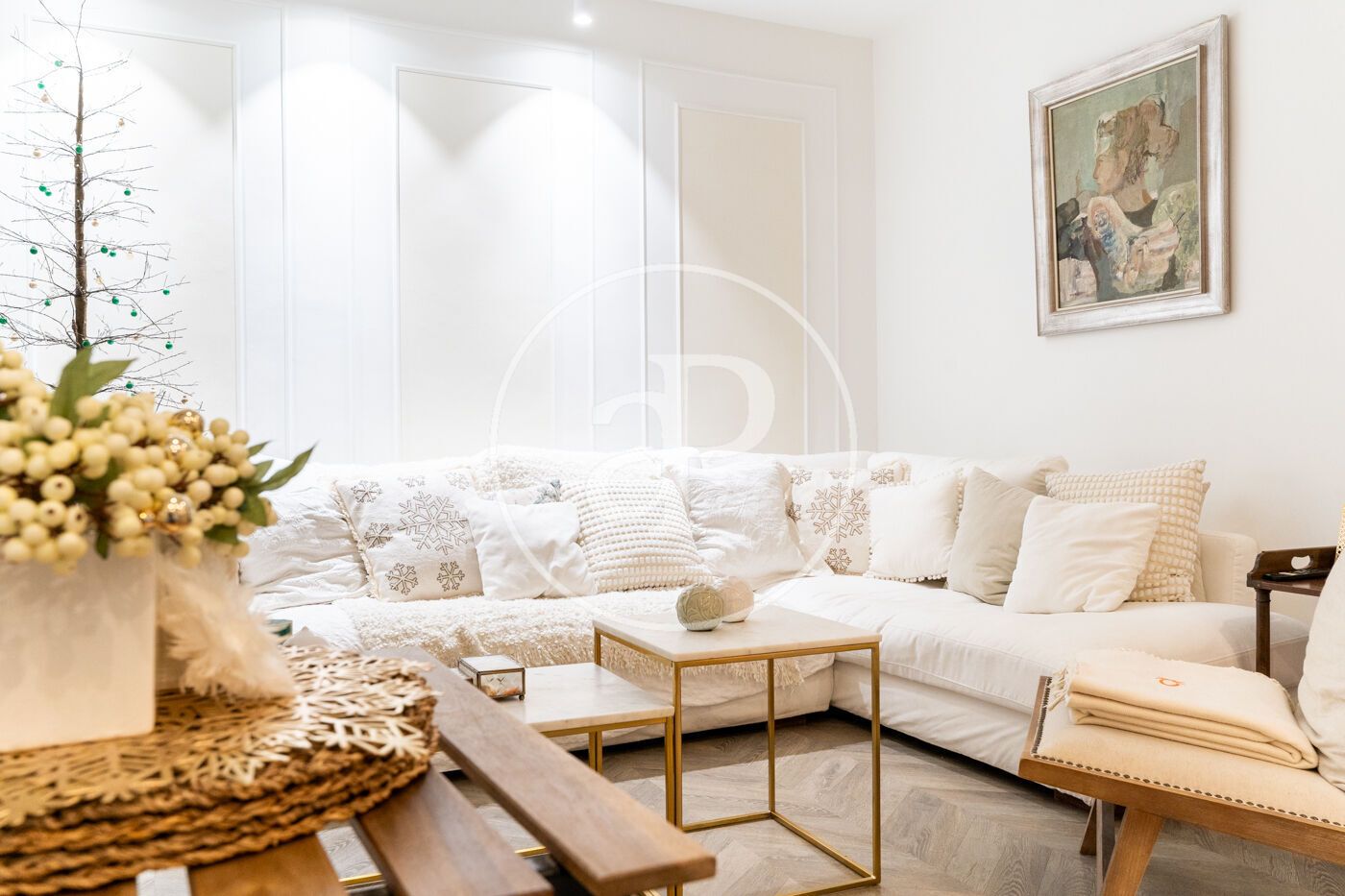 Living room of Flat for sale in  Madrid Capital  with Heating, Private garden and Terrace