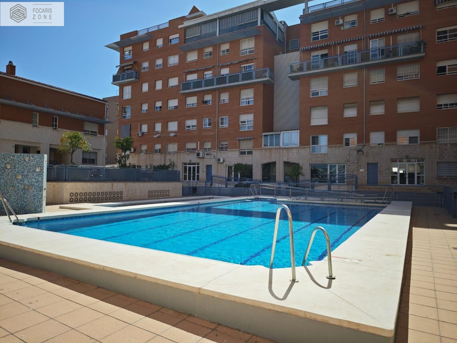 Swimming pool of Apartment for sale in Málaga Capital  with Air Conditioner, Private garden and Storage room