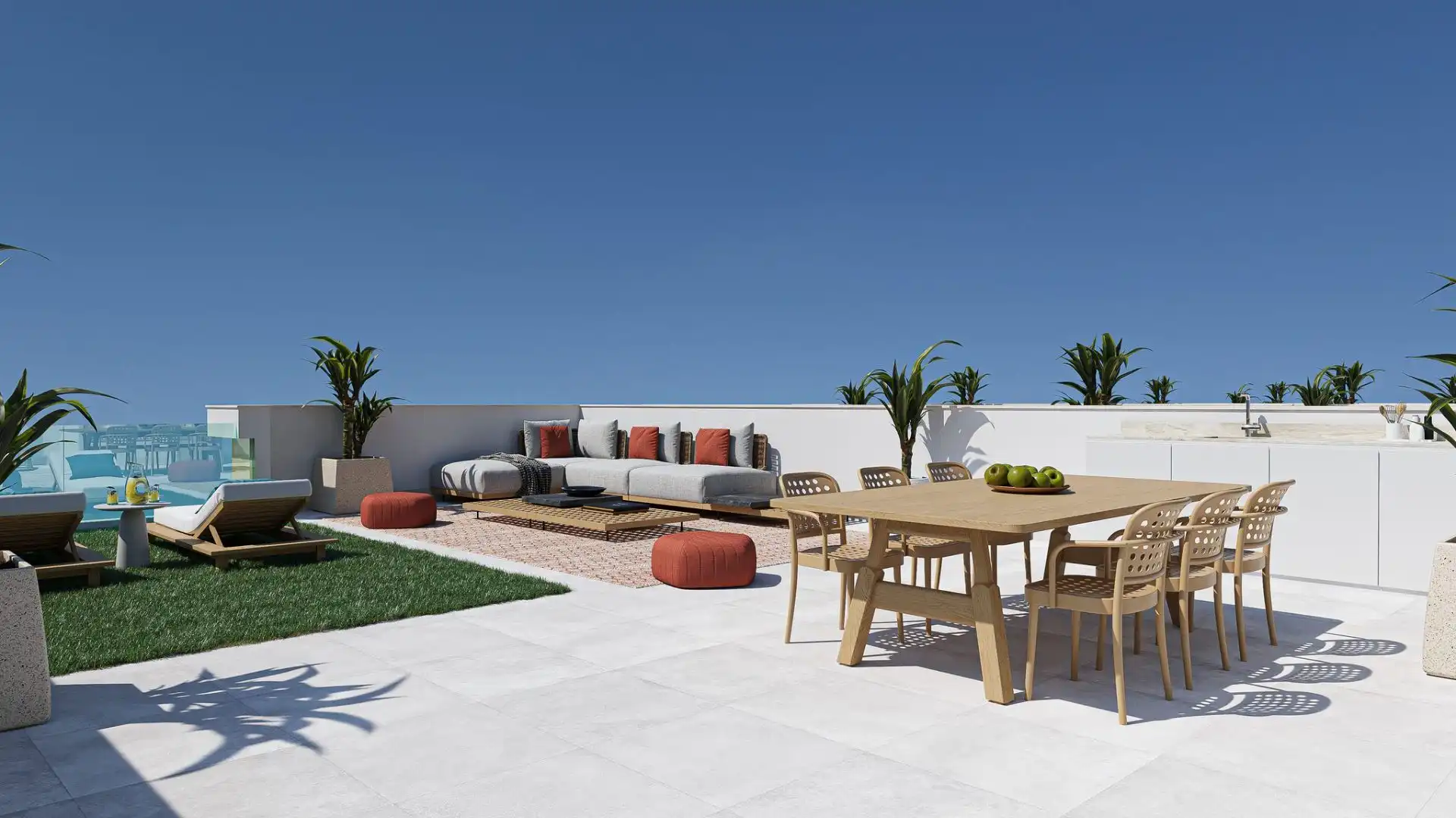 Terrassa de Casa o xalet en venda en Torre-Pacheco amb Aire condicionat, Jardí privat i Domòtica
