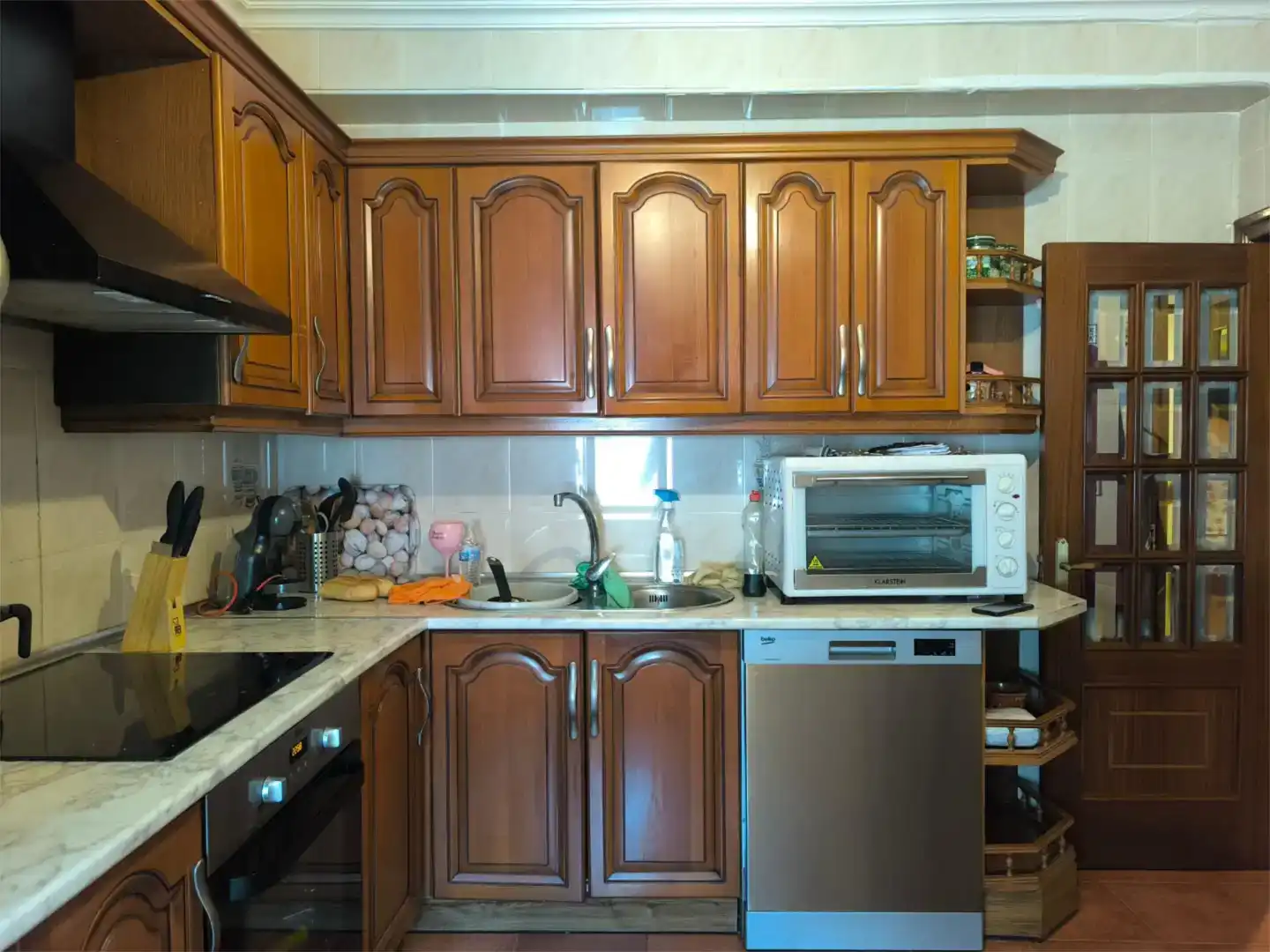 Cuina de Casa adosada en venda en Baltanás amb Parquet, Traster i Moblat