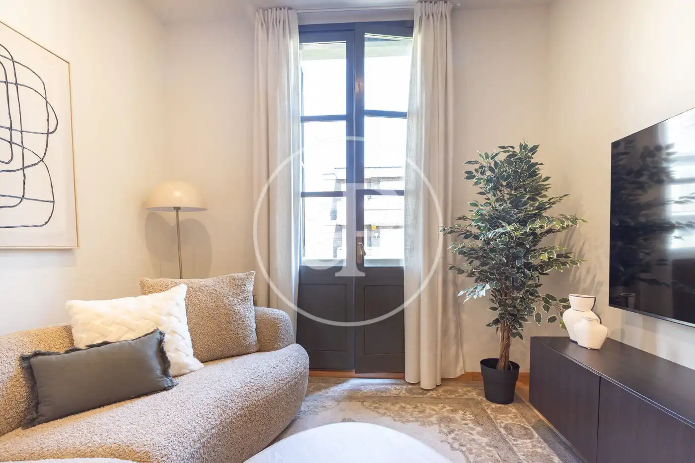 Wohnzimmer von Wohnung zur Miete in Barcelona mit Klimaanlage, Heizung und Möbliert