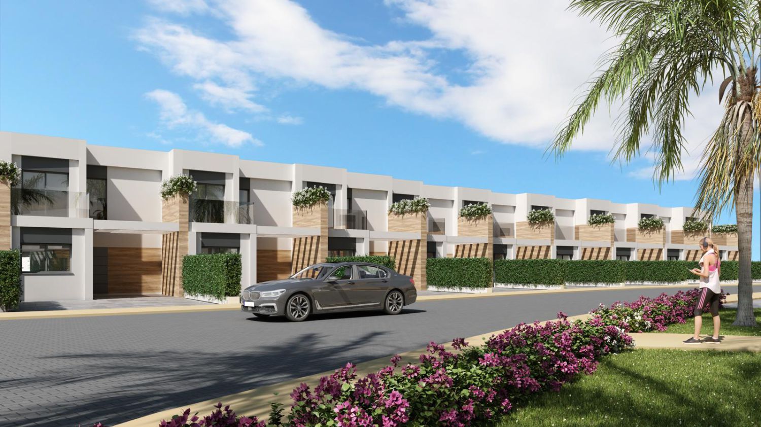Exterior view of Single-family semi-detached for sale in Aljaraque  with Air Conditioner, Heating and Private garden