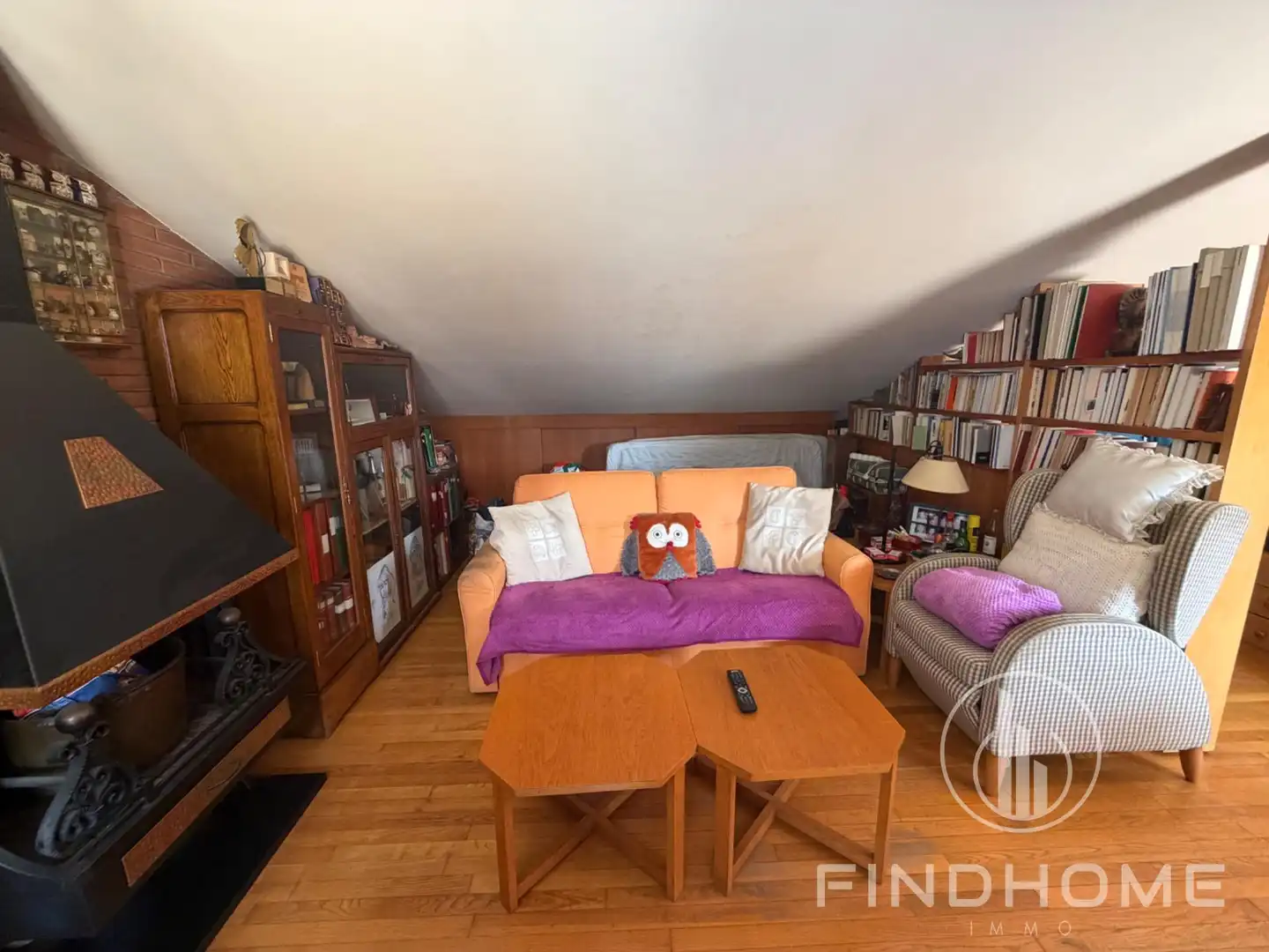 Sala d'estar de Àtic en venda en Olot amb Aire condicionat, Calefacció i Terrassa