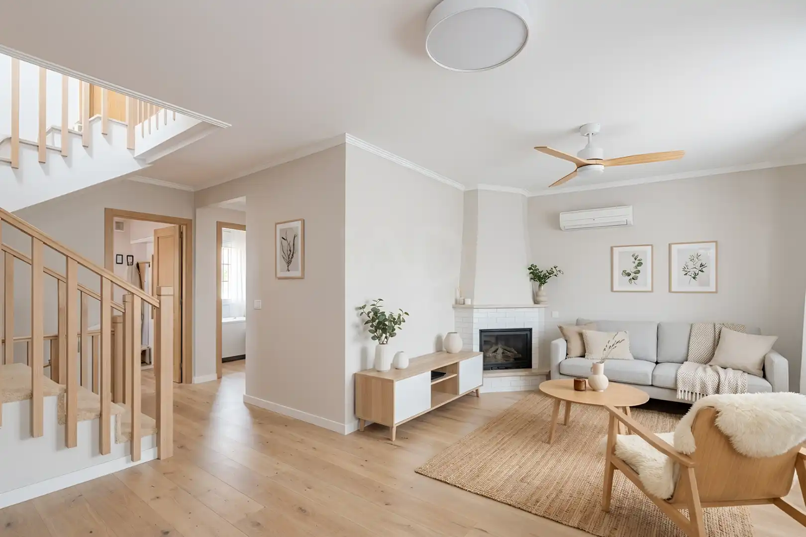 Sala de estar de Casa adosada en venta en Mutxamel con Aire acondicionado, Calefacción y Terraza