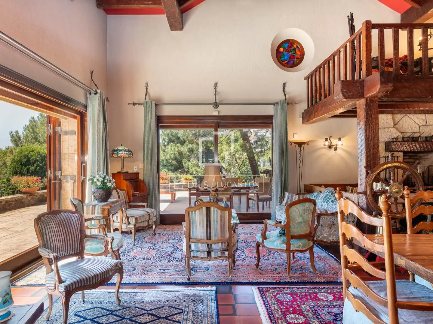 Wohnzimmer von Haus oder Chalet zum Verkauf in Roses mit Privatgarten, Parkett und Terrasse