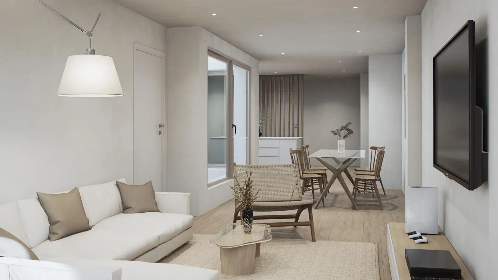 Living room of Flat for sale in Molins de Rei  with Air Conditioner, Parquet flooring and Balcony