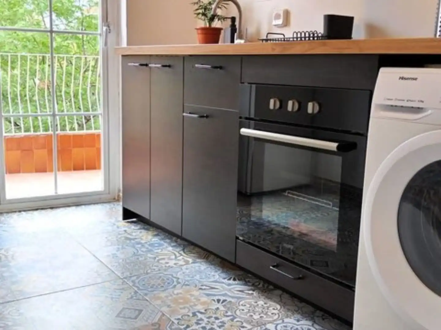 Kitchen of Flat for rent in Madrid  with Air Conditioner, Parquet flooring and Furnished