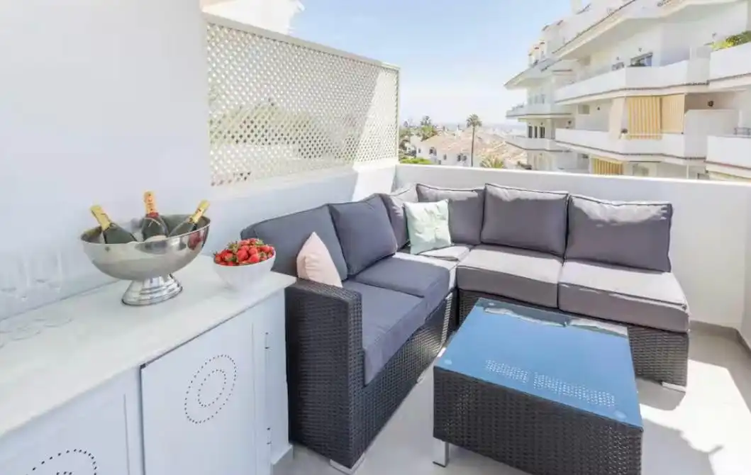 Terrace of Apartments for rent in Marbella  with Air Conditioner, Furnished and TV