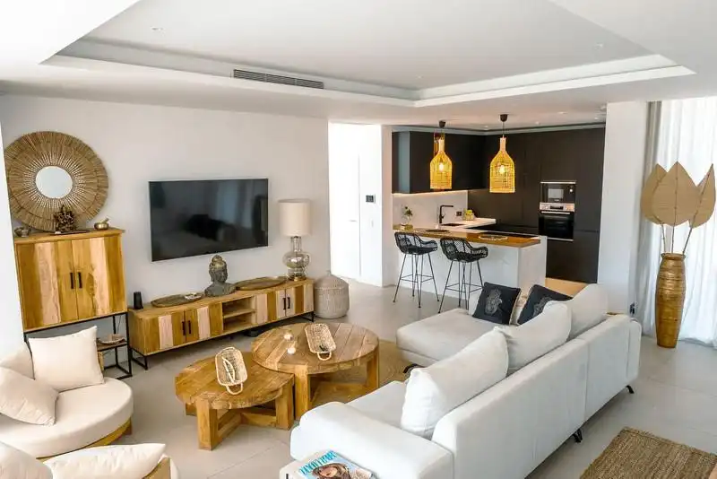 Living room of Houses for rent in Estepona  with Air Conditioner, Heating and Private garden