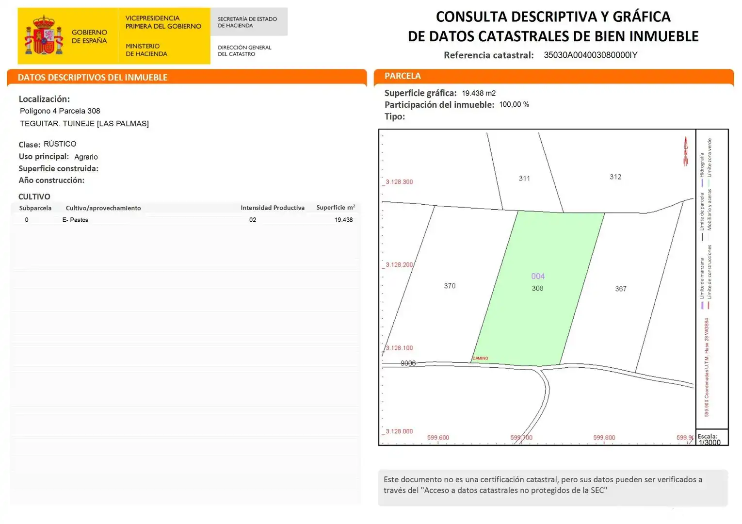 Land for sale in Tuineje