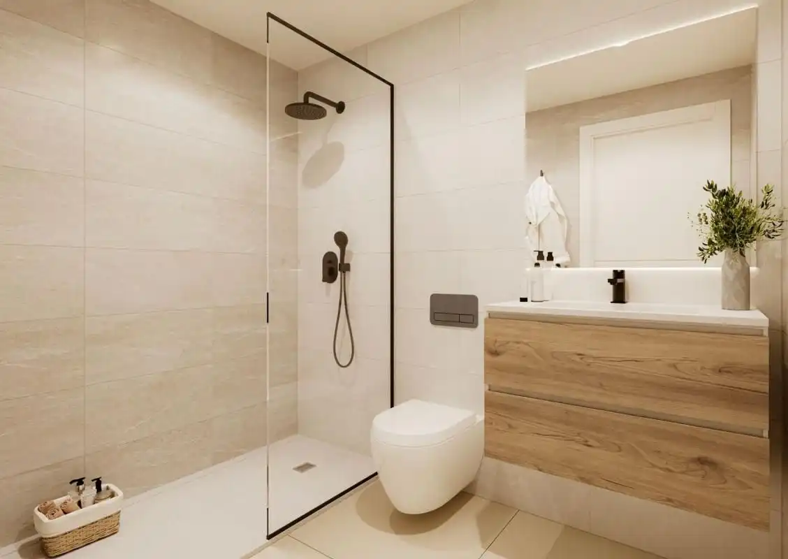Bany de Apartament en venda en Torrevieja amb Jardí privat, Terrassa i Piscina comunitària