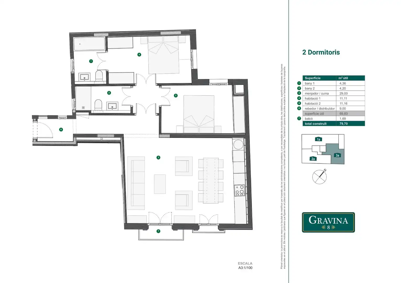 Apartamento de alquiler en Barcelona con Aire acondicionado, Calefacción y Terraza