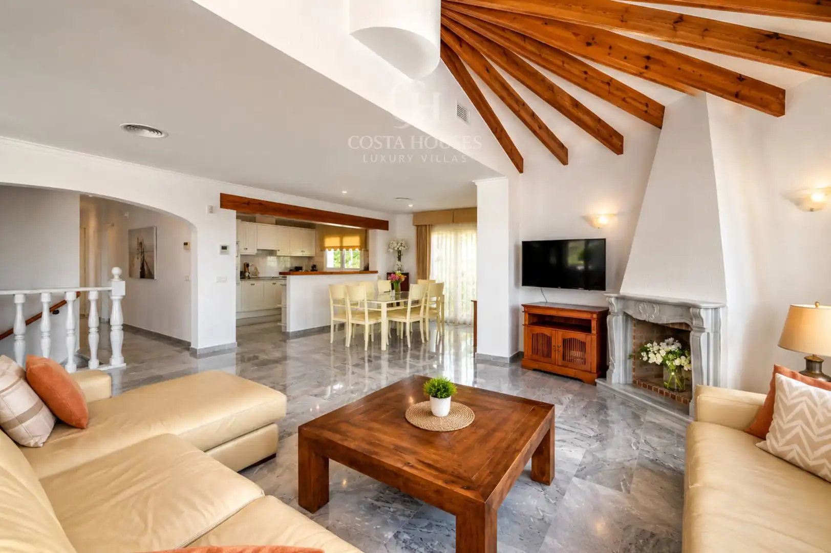 Sala d'estar de Casa o xalet en venda en Moraira amb Aire condicionat, Calefacció i Jardí privat