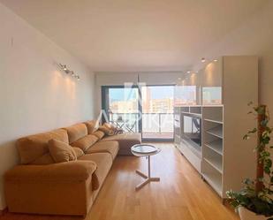 Living room of Flat to rent in  Barcelona Capital  with Air Conditioner, Parquet flooring and Terrace