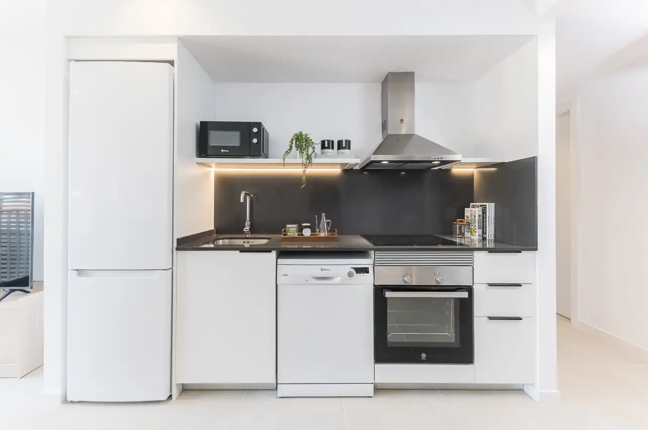 Cocina de Piso de alquiler en Barcelona con Aire acondicionado, Calefacción y Amueblado