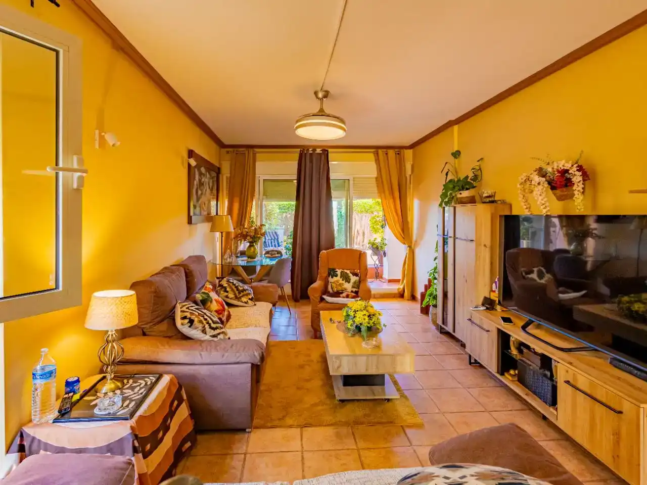 Living room of Flat for sale in Vera  with Air Conditioner, Private garden and Parquet flooring