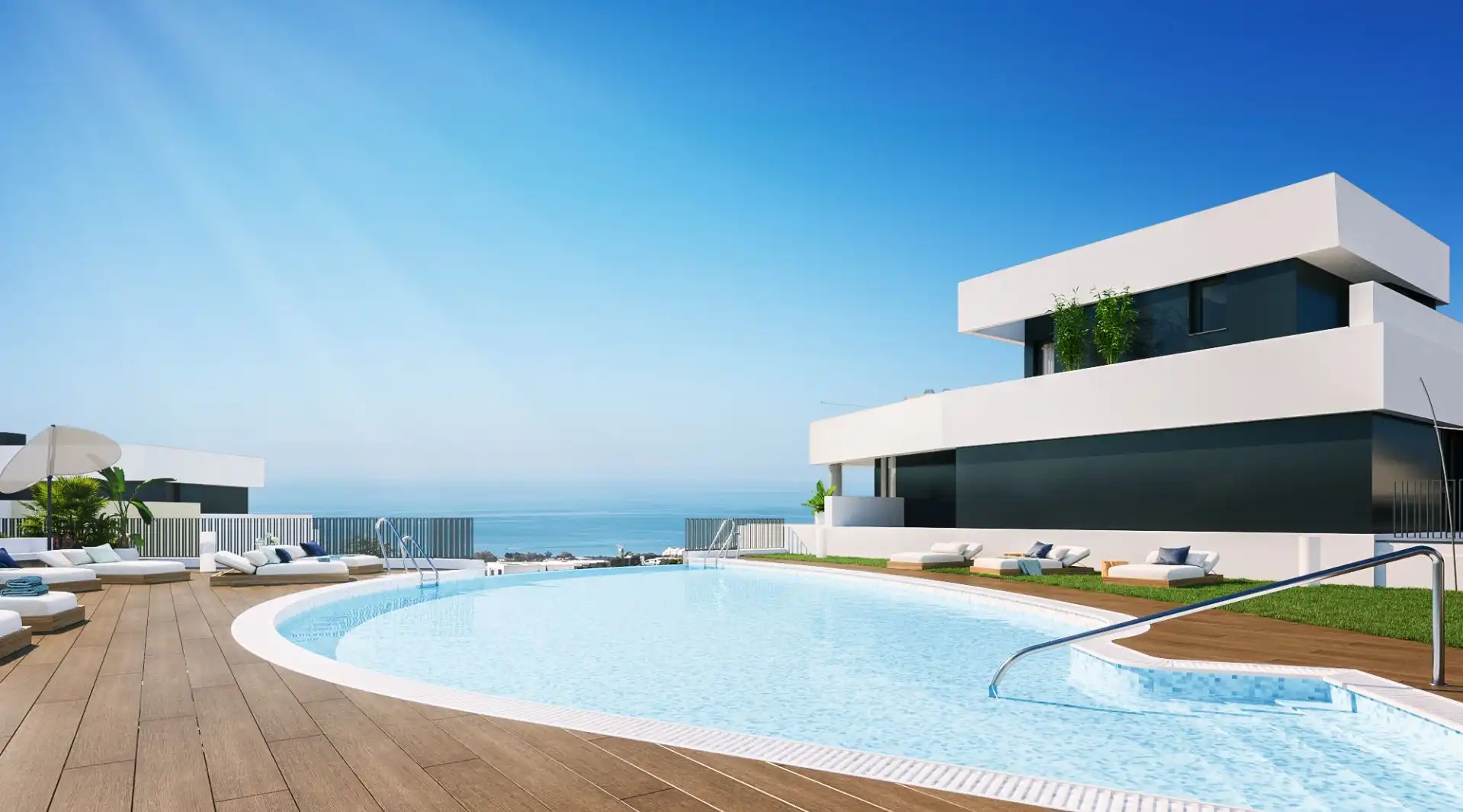Swimming pool of Apartments for sale in Marbella  with Air Conditioner, Terrace and Swimming Pool