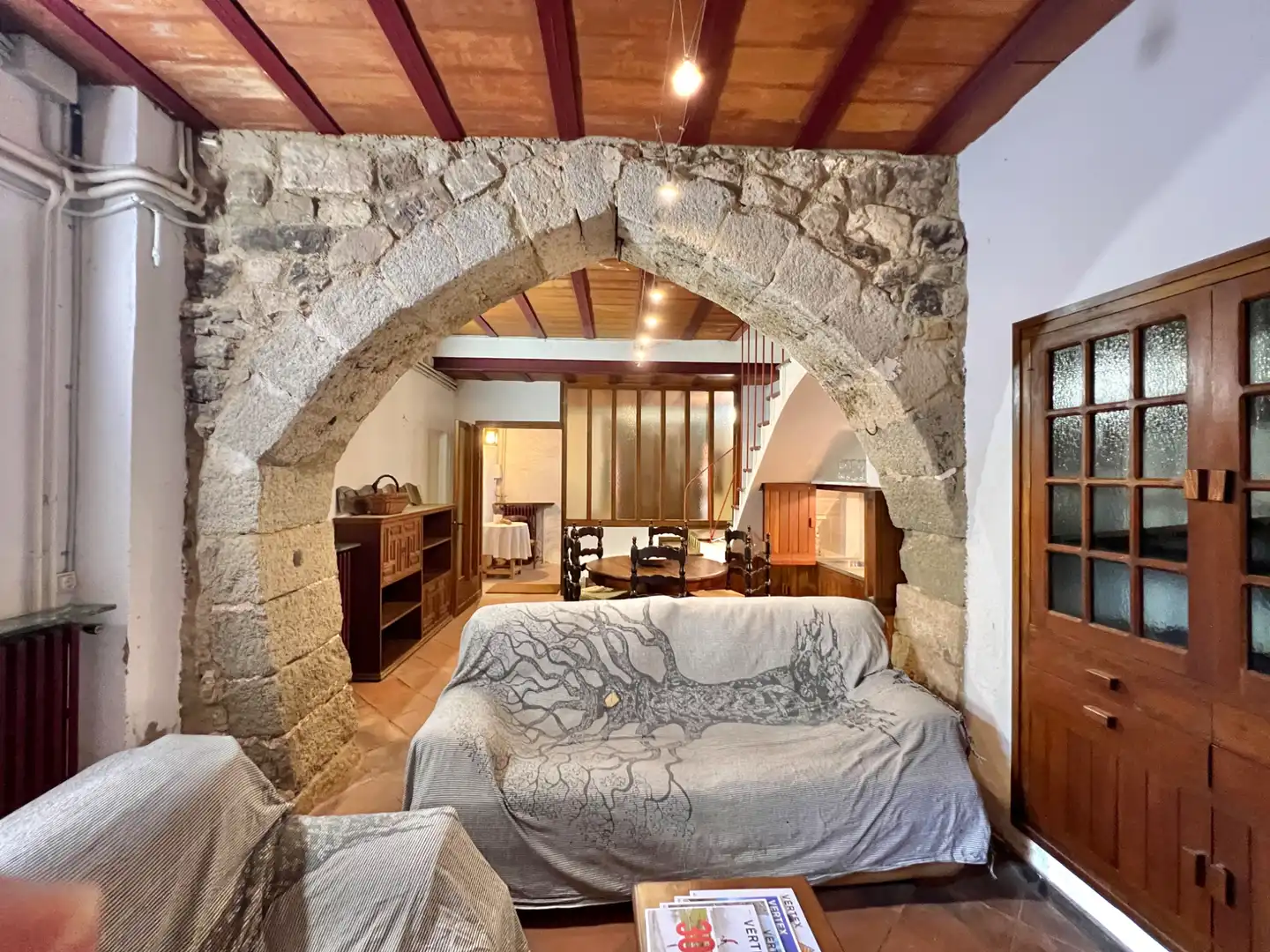 Sala d'estar de Casa adosada en venda en Cornudella de Montsant amb Calefacció, Parquet i Terrassa