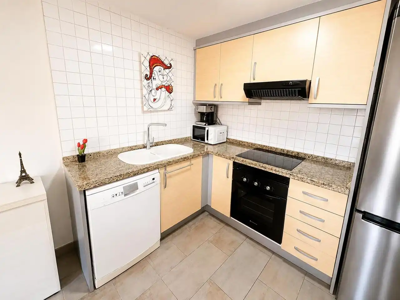 Kitchen of Flat for sale in Oliva  with Air Conditioner, Terrace and Furnished