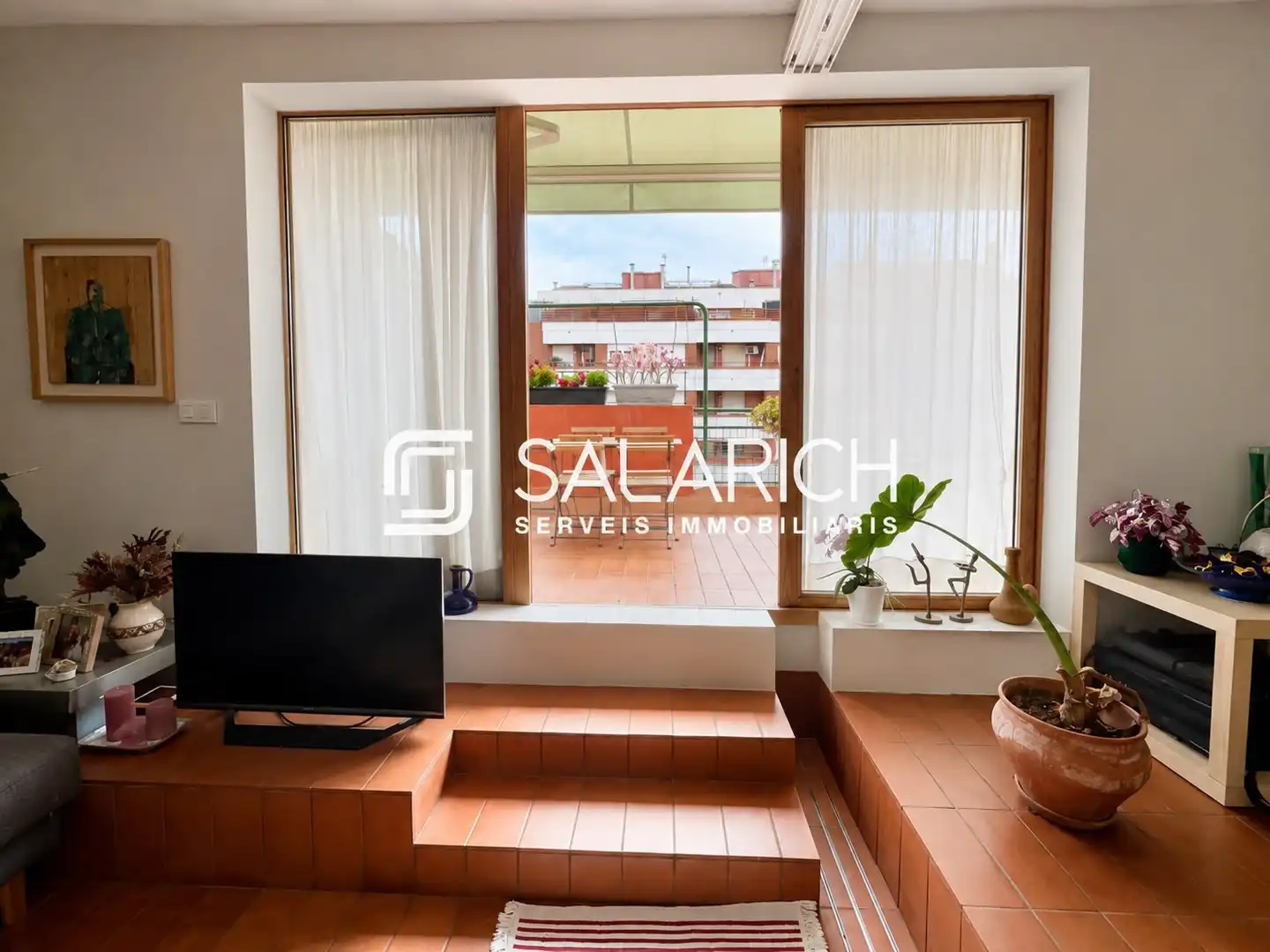 Sala de estar de Ático en venta en Barcelona con Aire acondicionado, Calefacción y Terraza