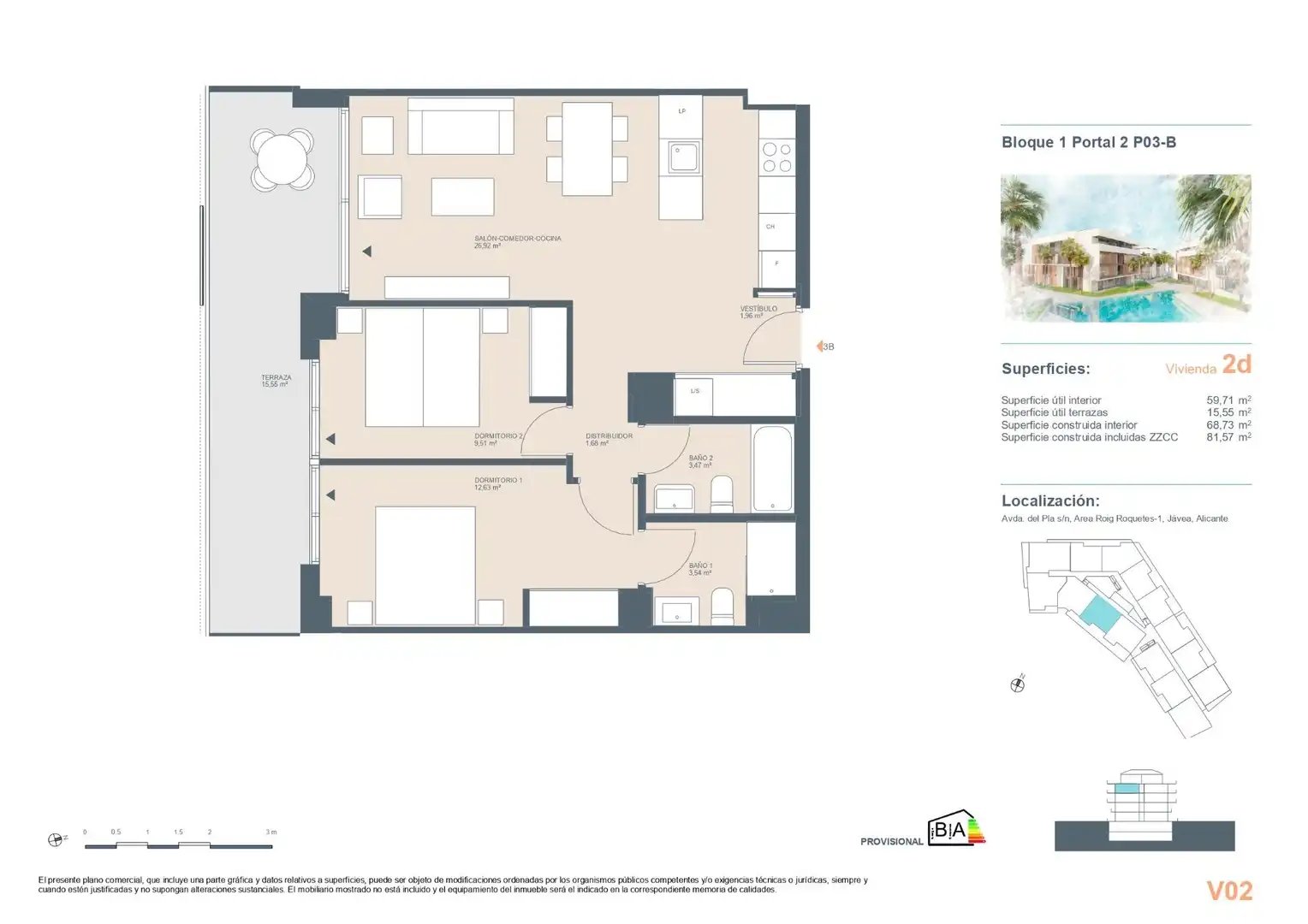 Attic for sale in Jávea / Xàbia  with Air Conditioner, Private garden and Terrace