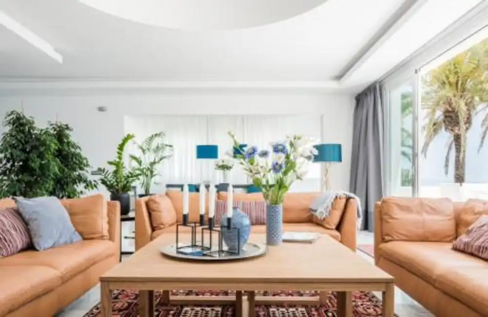 Living room of Apartments for rent in Marbella  with Private garden, Terrace and Swimming Pool
