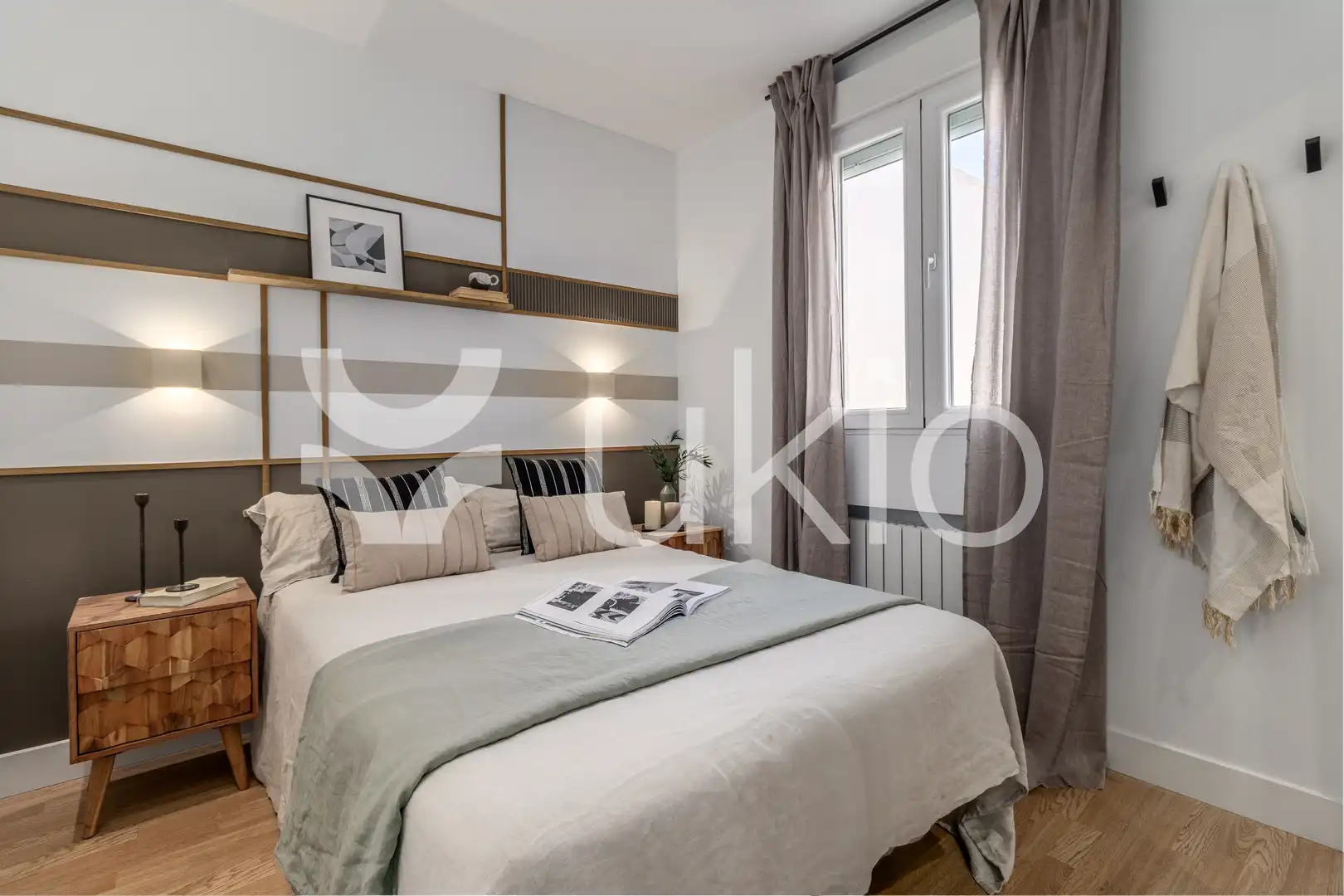 Schlafzimmer von Wohnungen zur Miete in Madrid mit Klimaanlage, Heizung und Terrasse