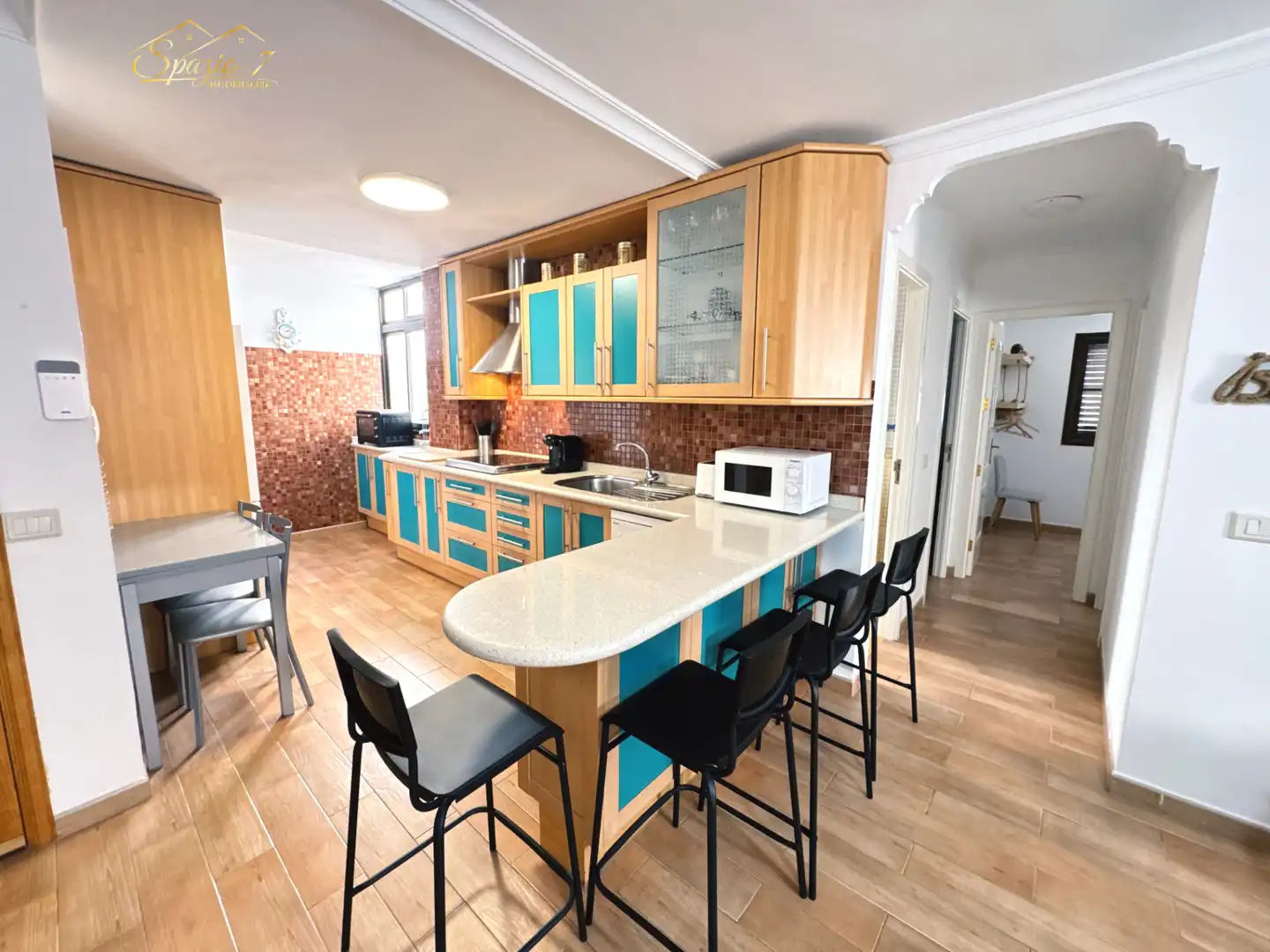 Cocina de Piso de alquiler en Agaete con Amueblado, Horno y Lavadora