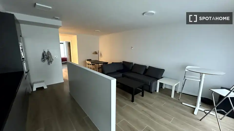 Sala de estar de Apartamento para compartir en Pasaia con Aire acondicionado, Terraza y Amueblado