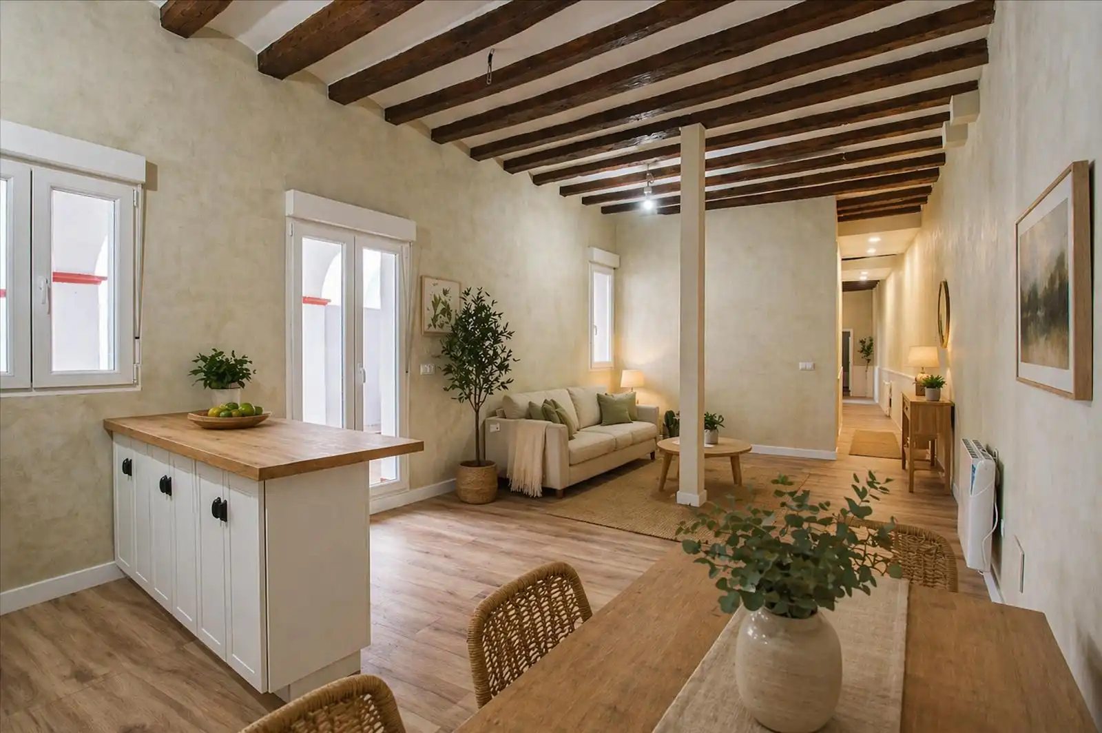 Sala de estar de Piso en venta en Vilanova i la Geltrú con Calefacción, Parquet y Terraza